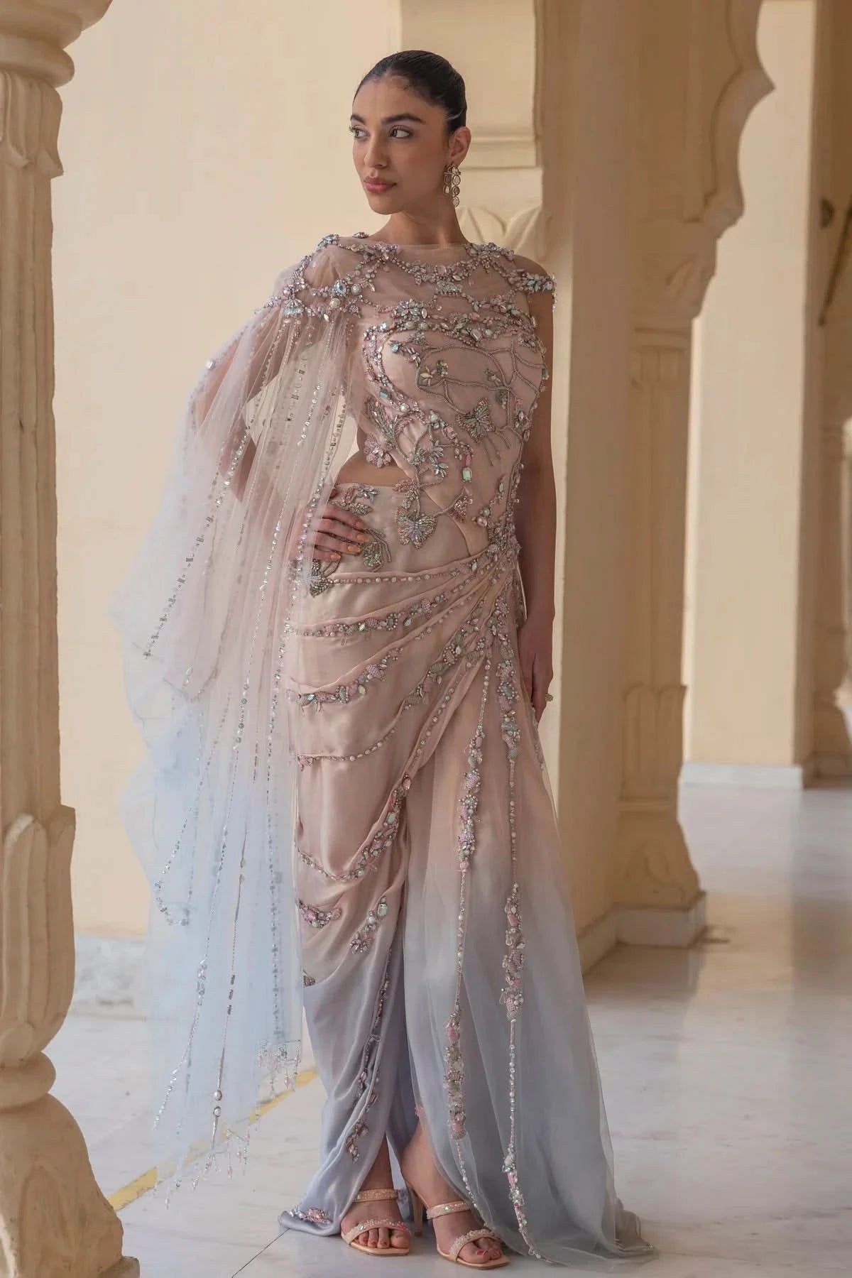 Ophelia Draped Kaftan Gown
