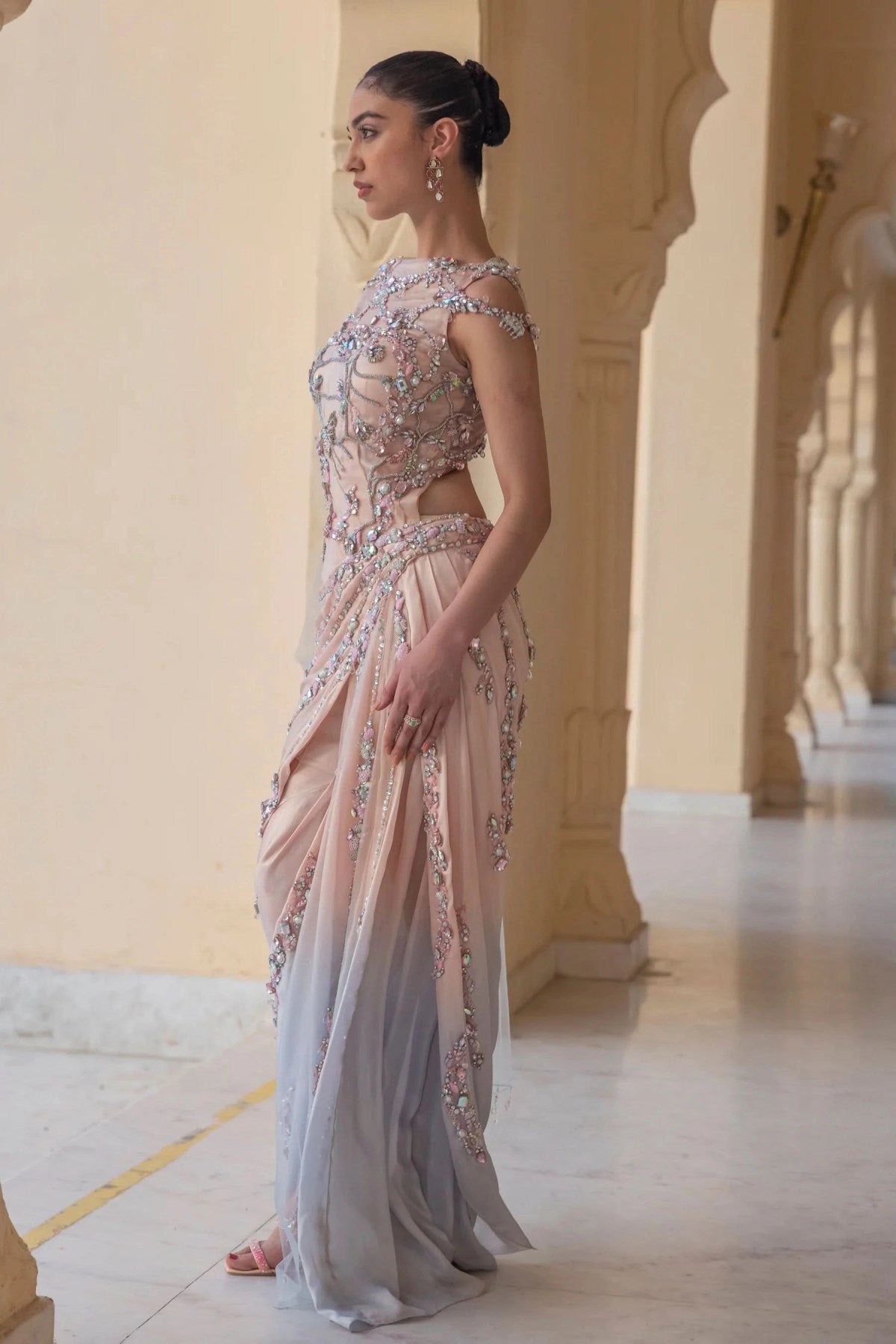 Ophelia Draped Kaftan Gown