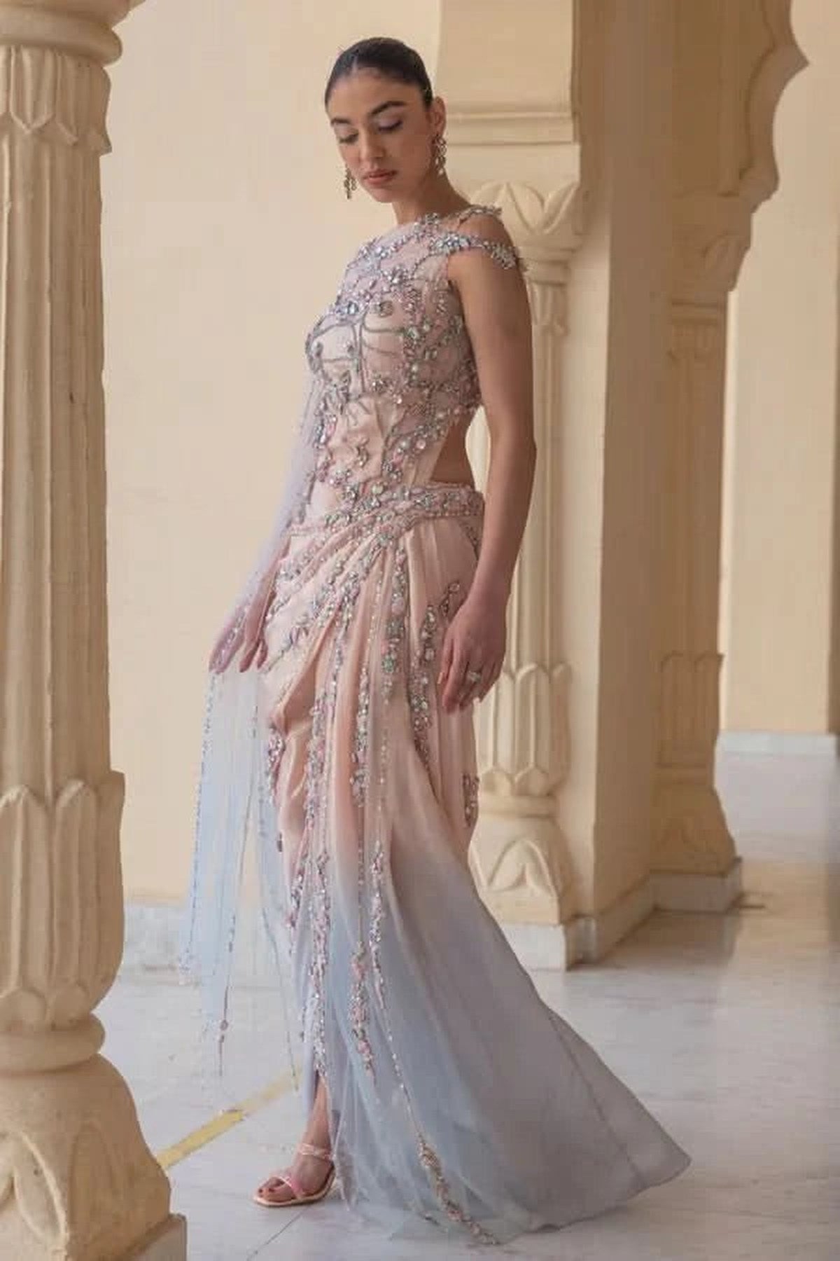 Ophelia Draped Kaftan Gown