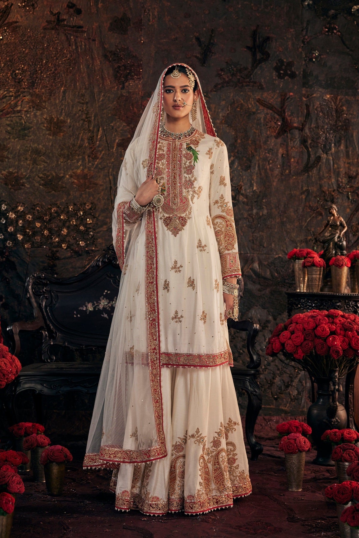 Pearl Ivory Sharara Set