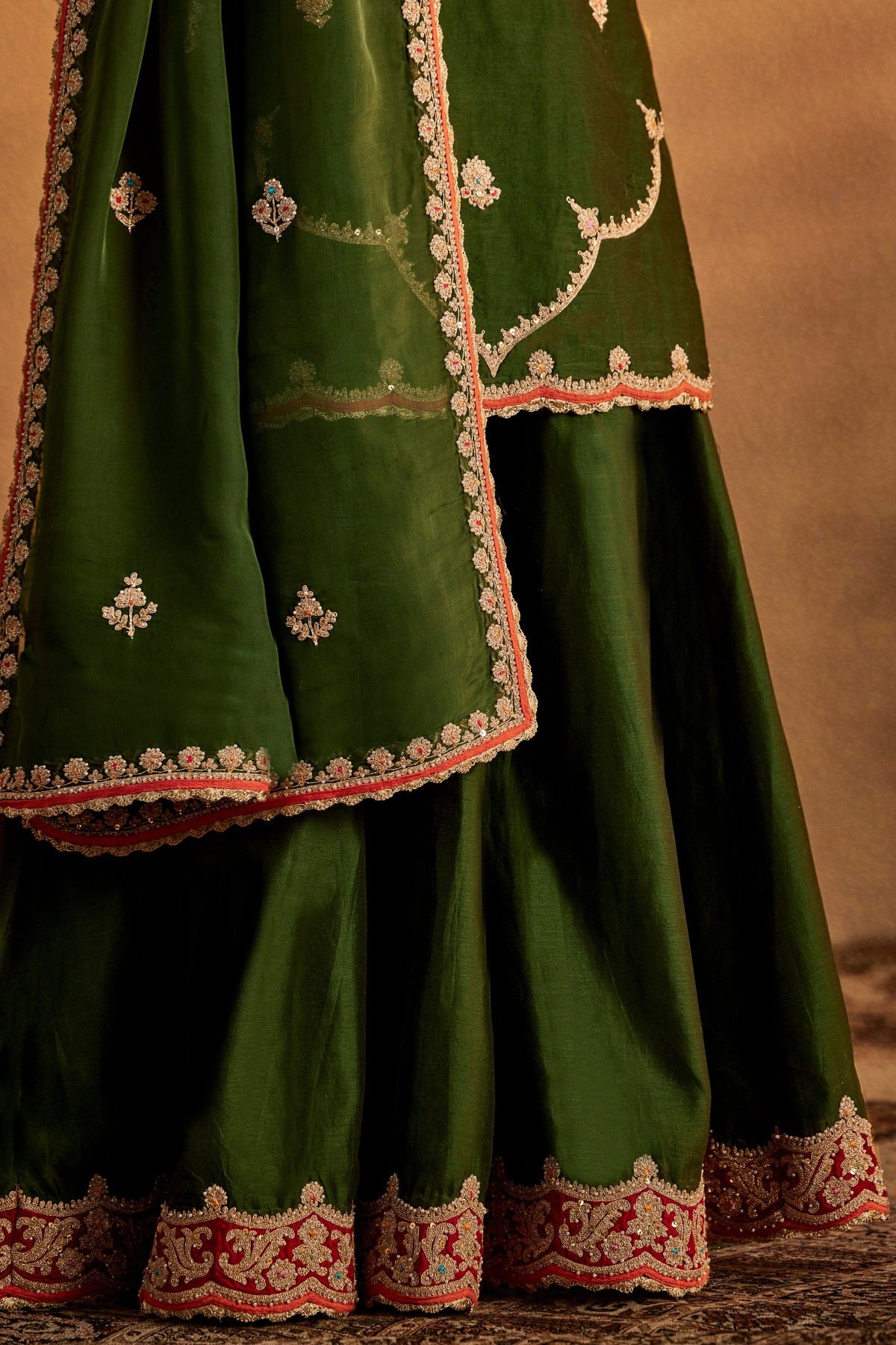 Pine Green Sharara Set