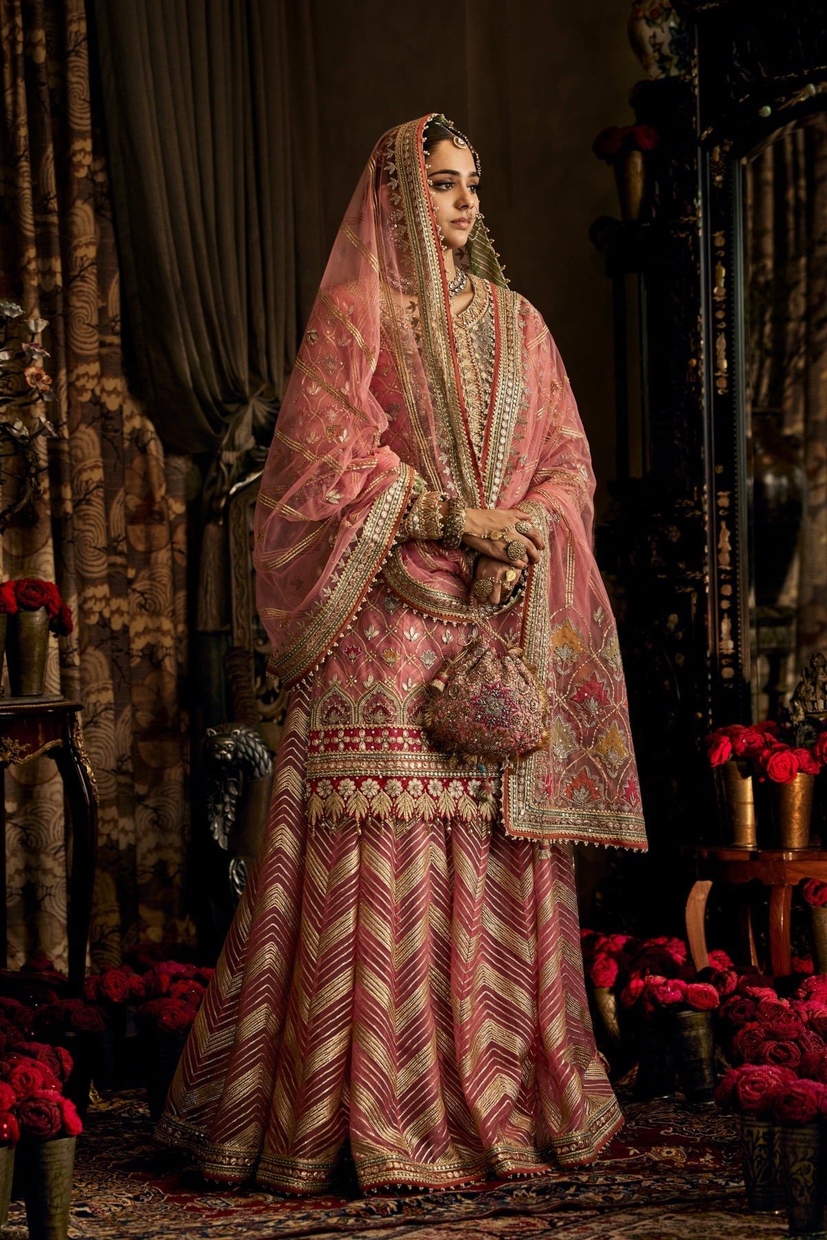 Pink Tulle Kurta Sharara