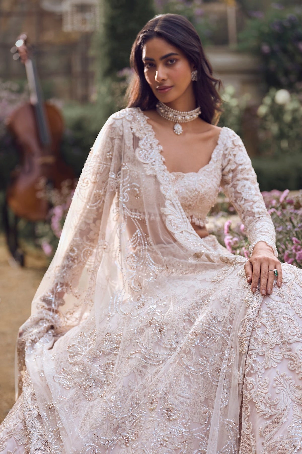 Powder Peach Dori Lehenga Set
