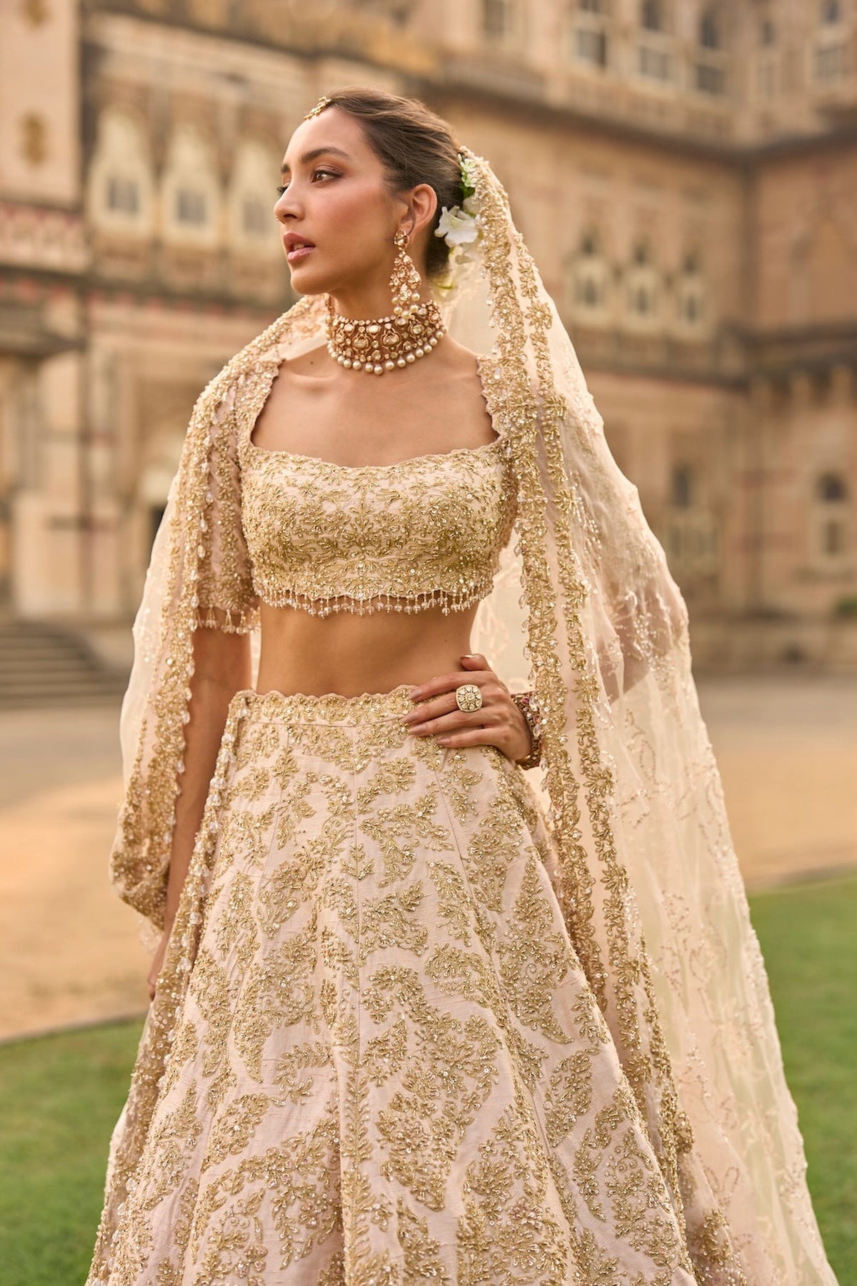 Powder Peach Lehenga Set
