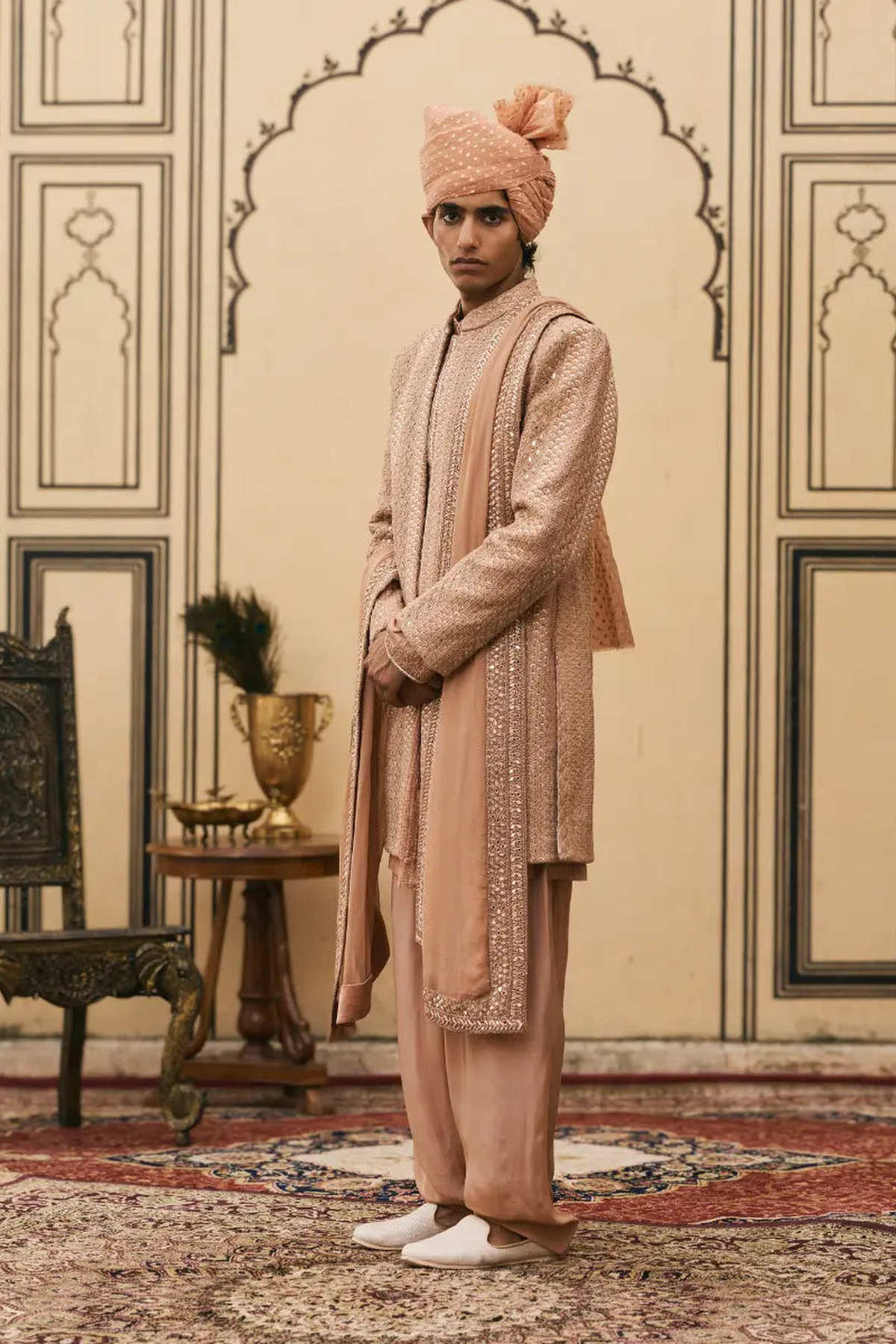 Prawal Chikankari Sherwani Set