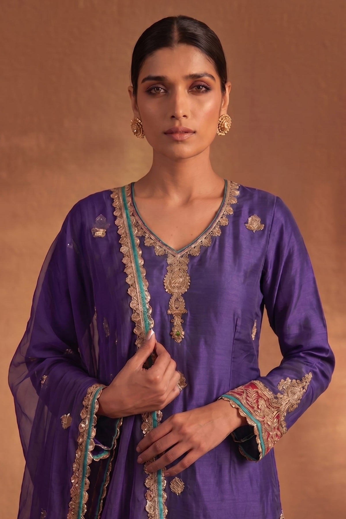 Purple Amethyst Sharara Set