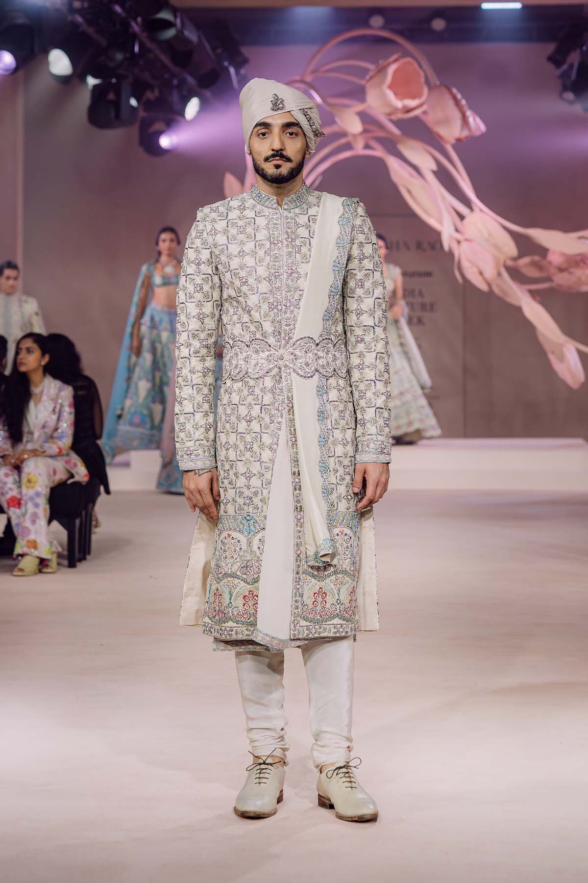 Veer - ivory raw silk sherwani