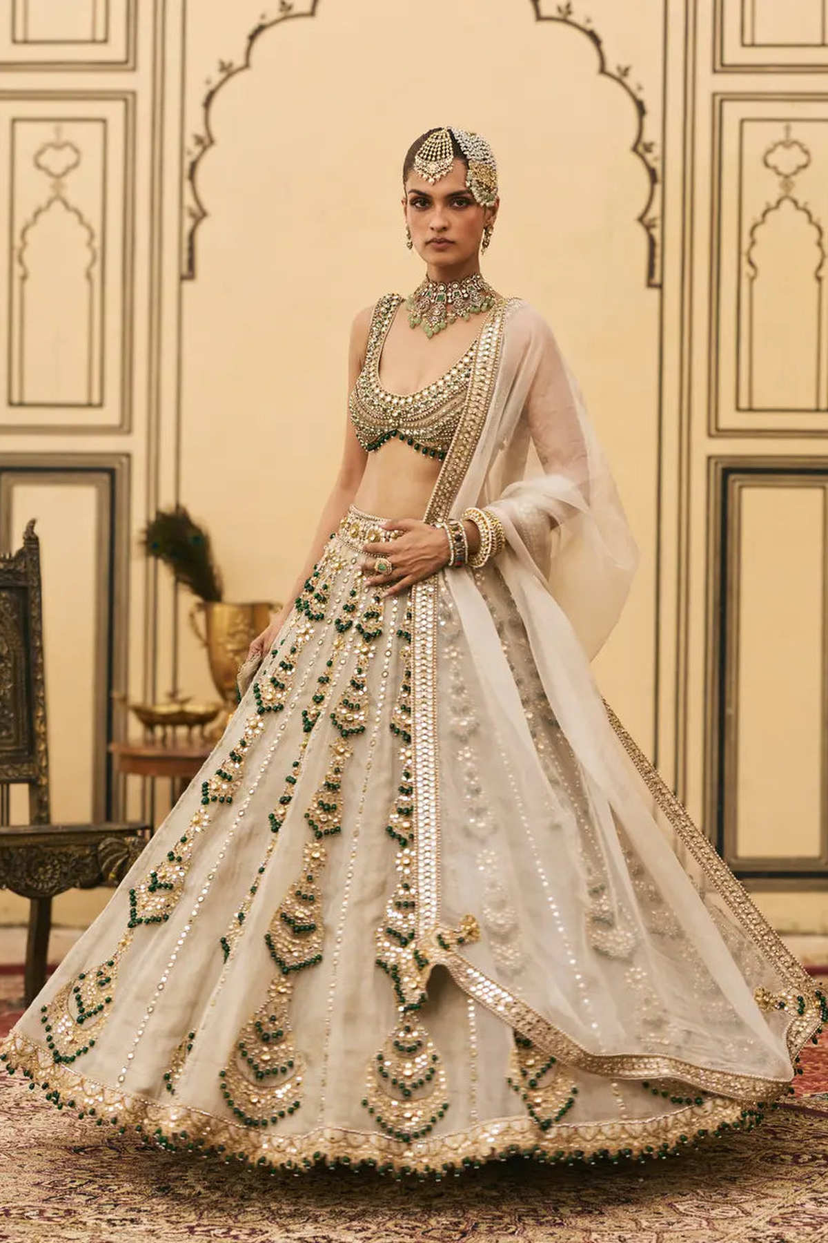 Rajat Paasa Tissue Lehenga Set