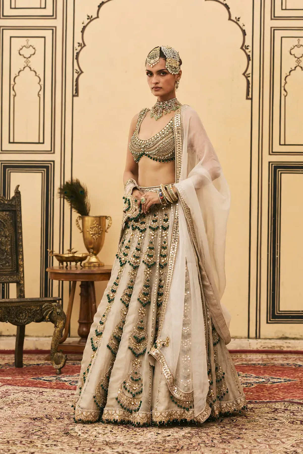 Rajat Paasa Tissue Lehenga Set