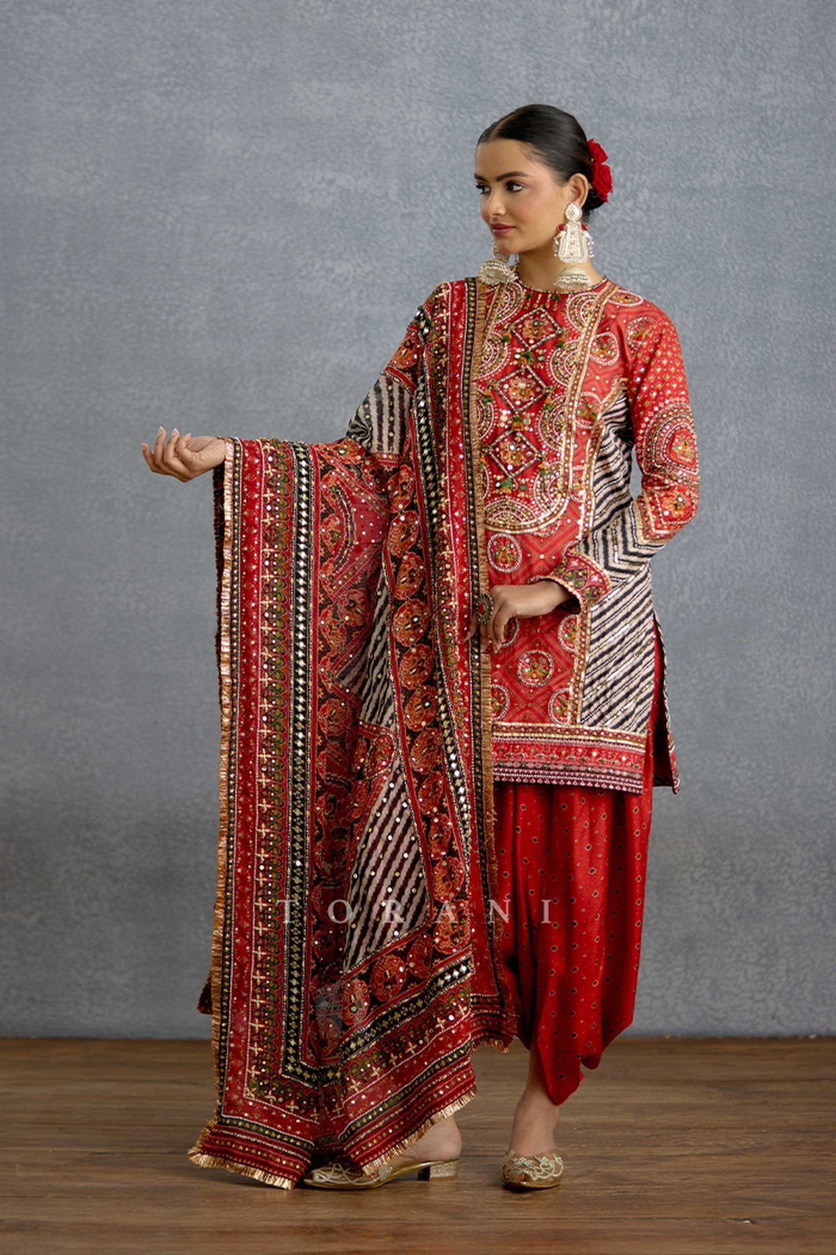 Raktima Patola Cowl Kurta Set