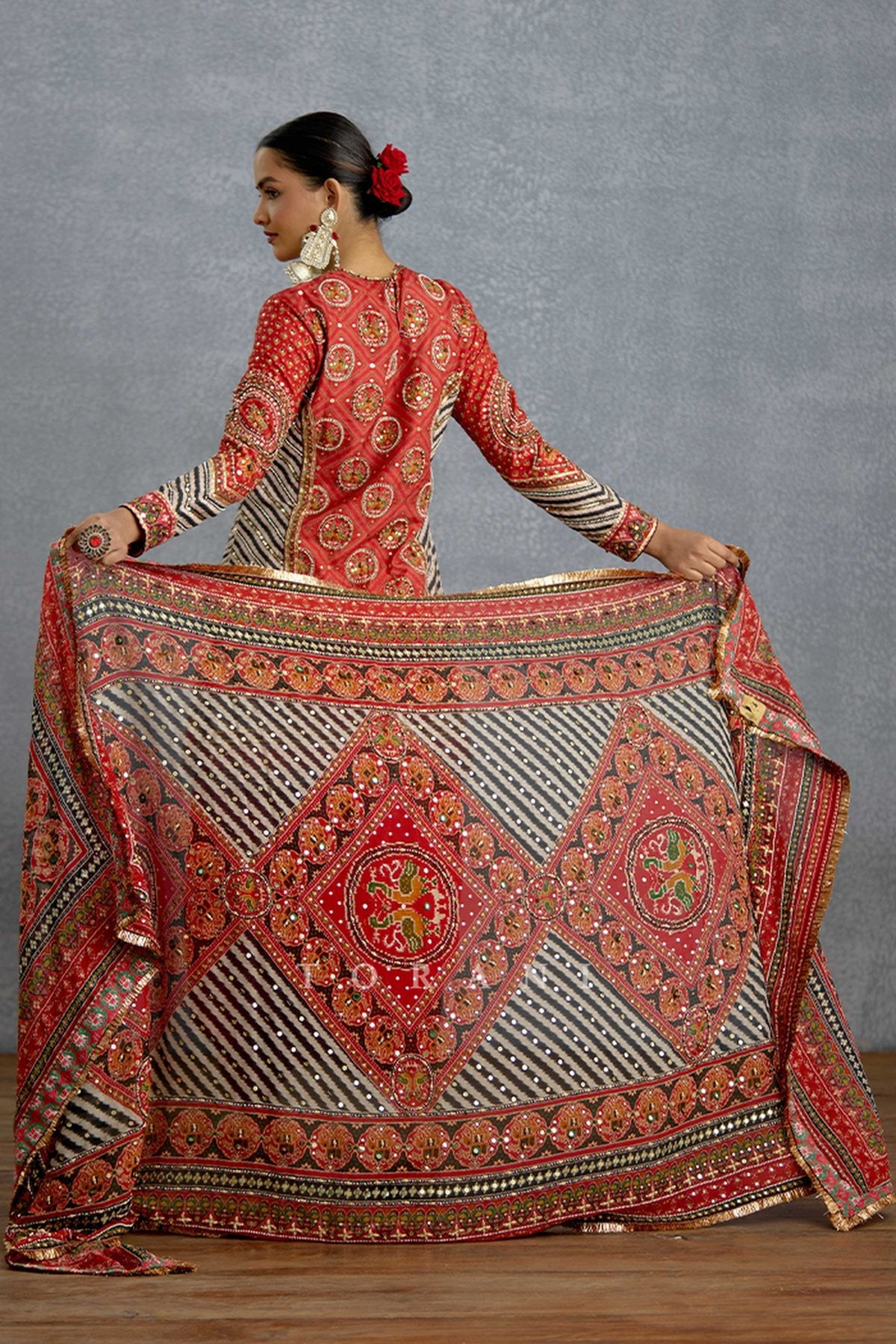 Raktima Patola Cowl Kurta Set