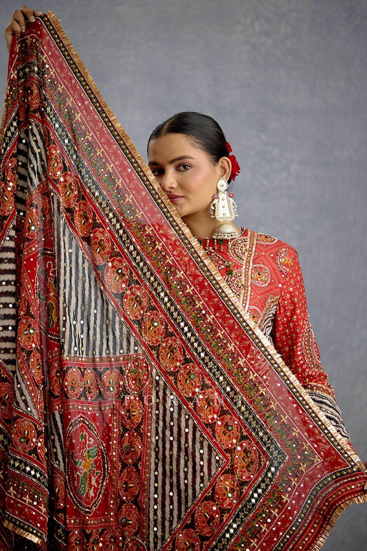 Raktima Patola Cowl Kurta Set