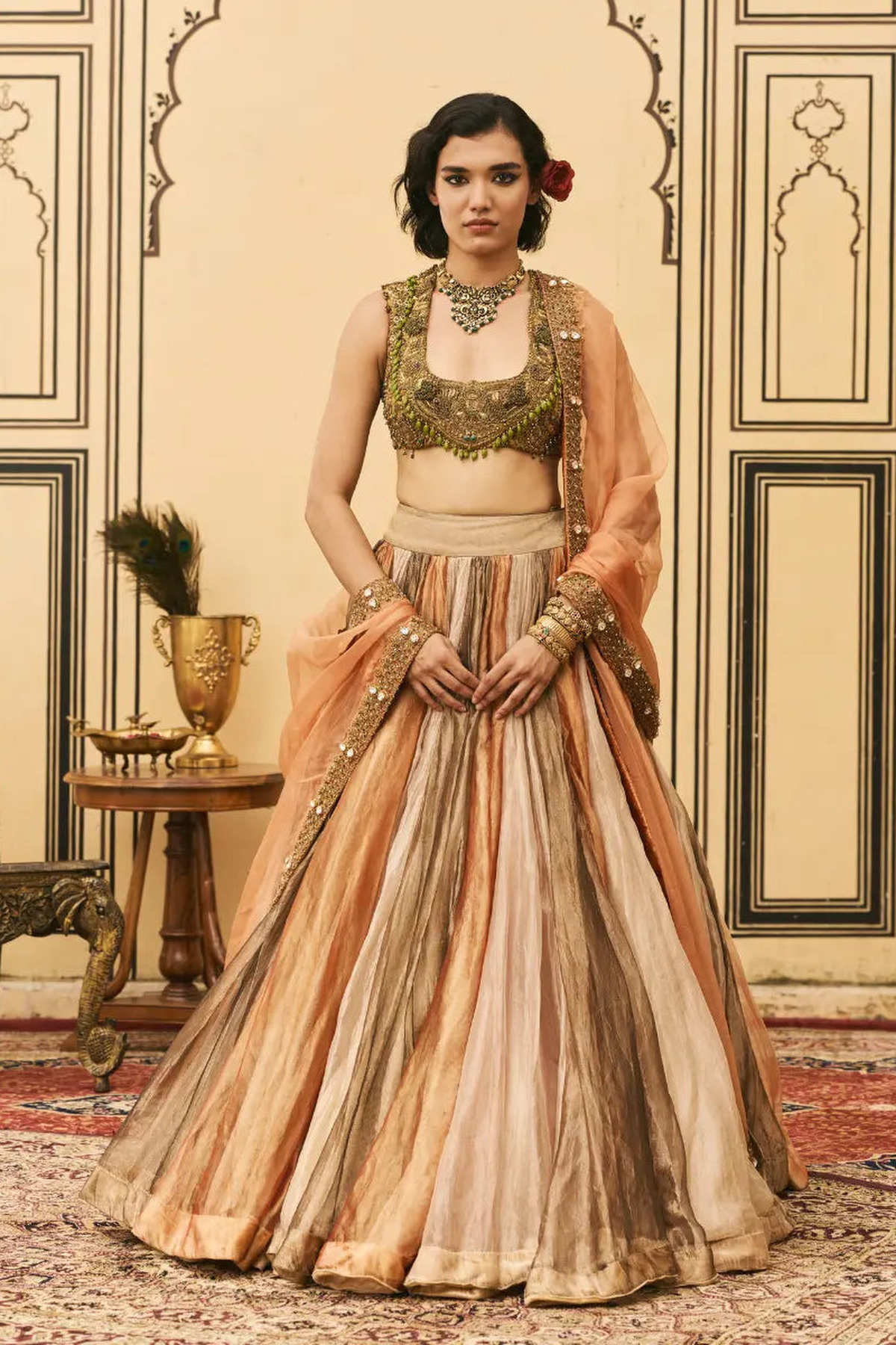 Rangbahar Tissue Brocade Lehenga Set
