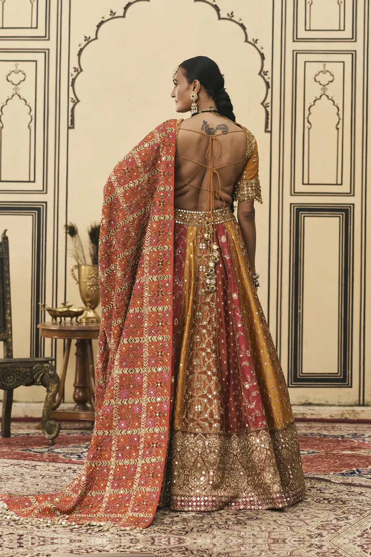Rangmanch Brocade Phulkari Lehenga Set