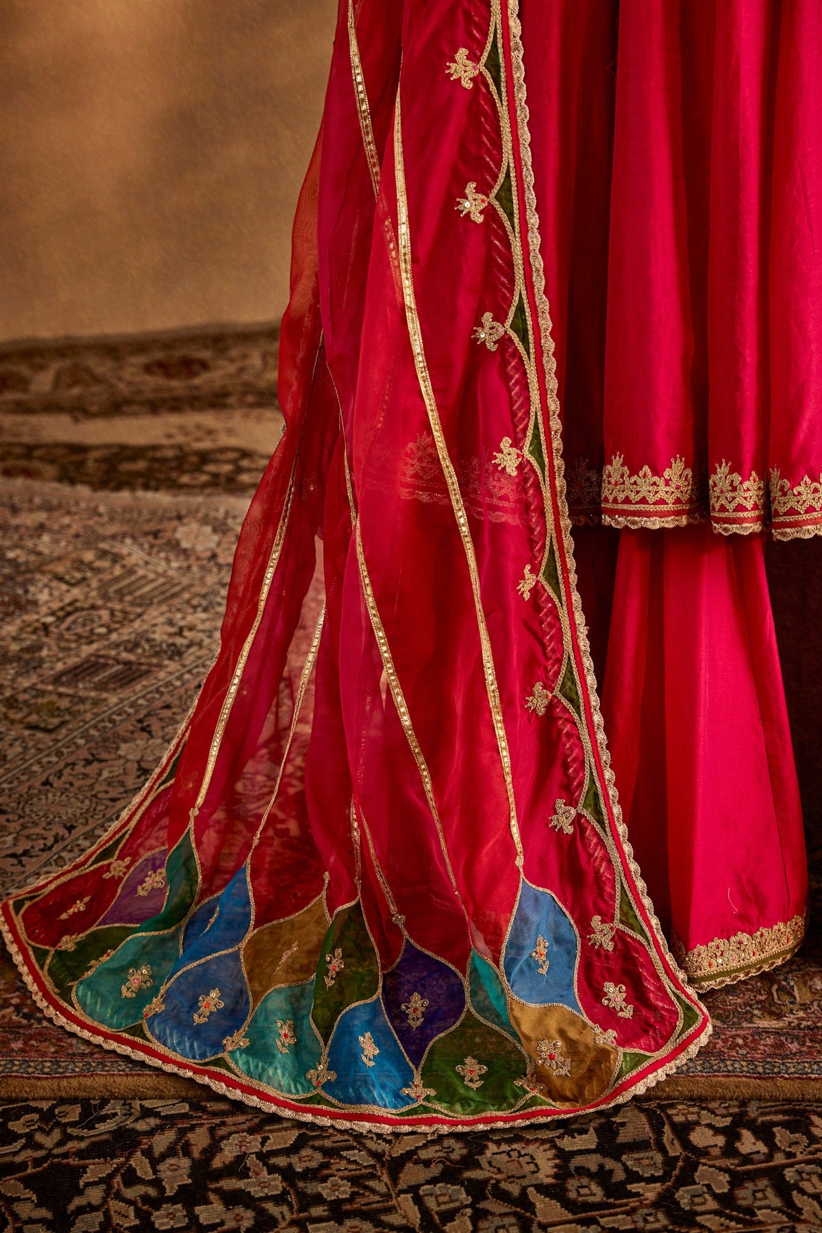 Rani Pink Chevrons Sharara Set