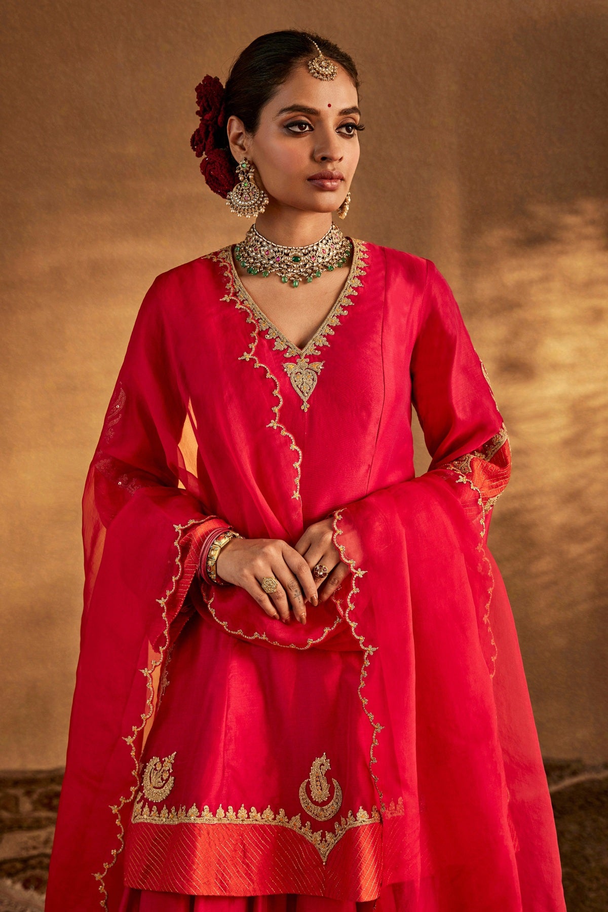 Deep Pink Sharara Set