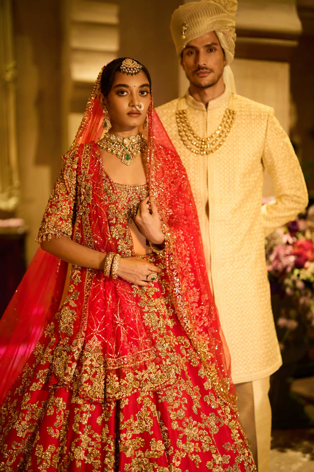 Red Zardosi Cut Work Lehenga Set - Ready To Ship