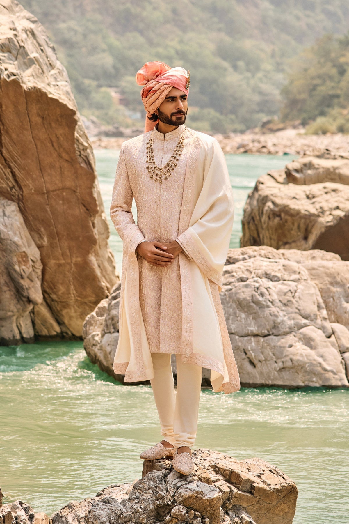 Blush Pink Legacy Sherwani Set