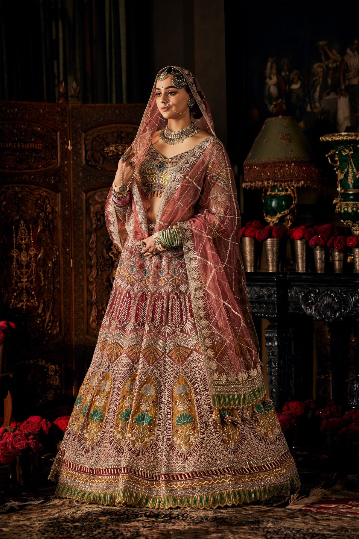 Rose Pink Tulle Lehenga