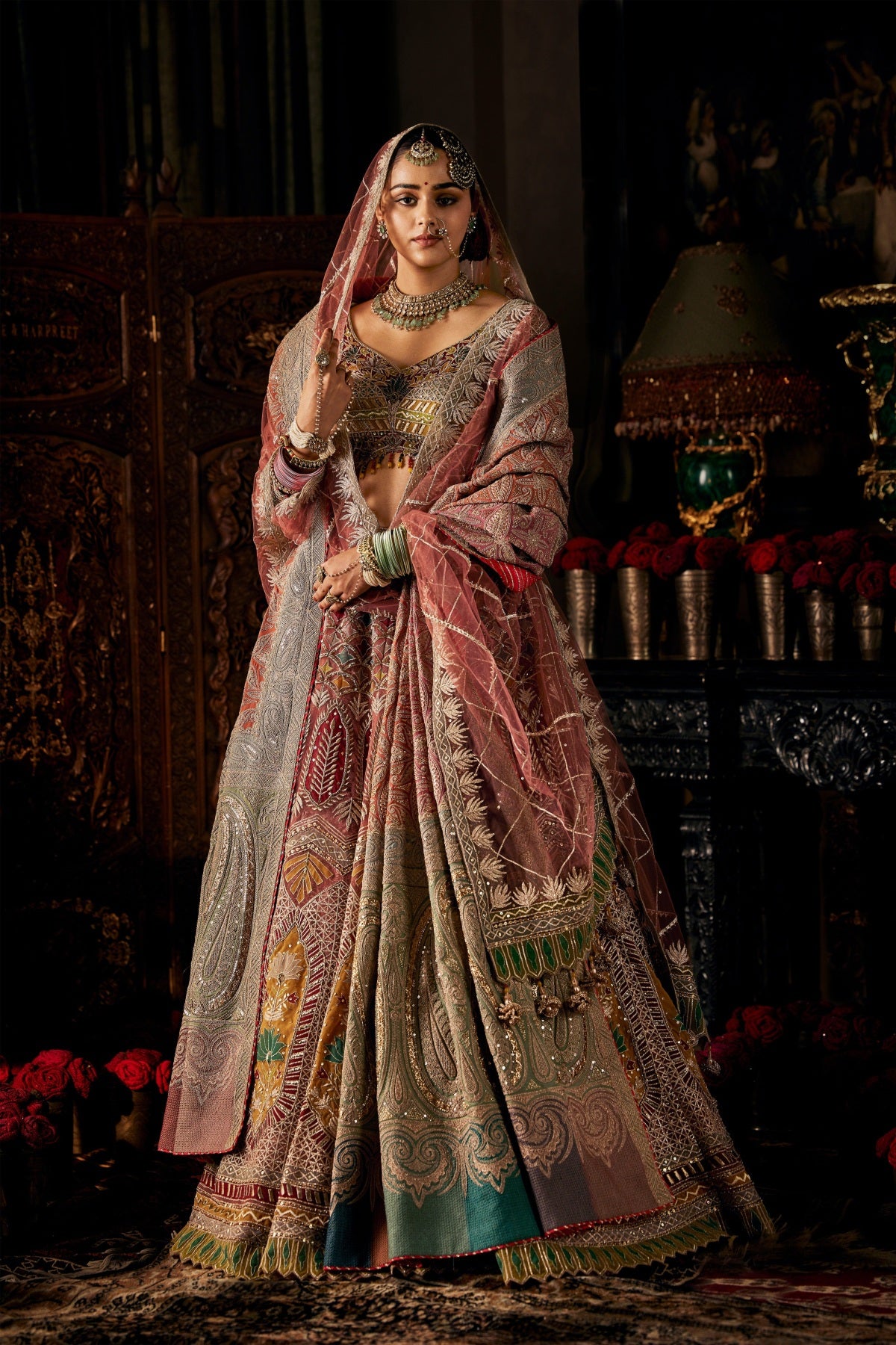 Rose Pink Tulle Lehenga