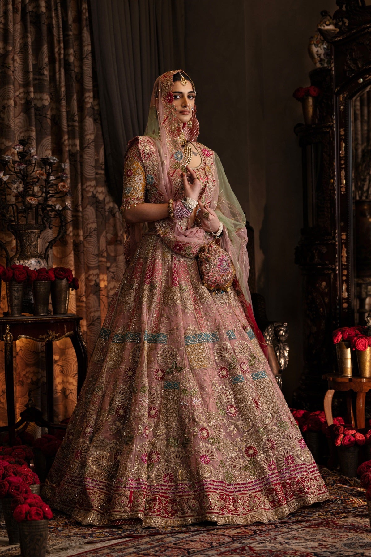 Rose Pink Tulle Lehenga