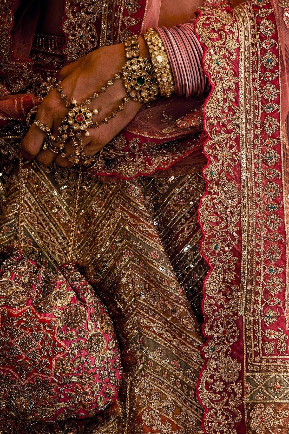 Rouge Pink Tulle Lehenga