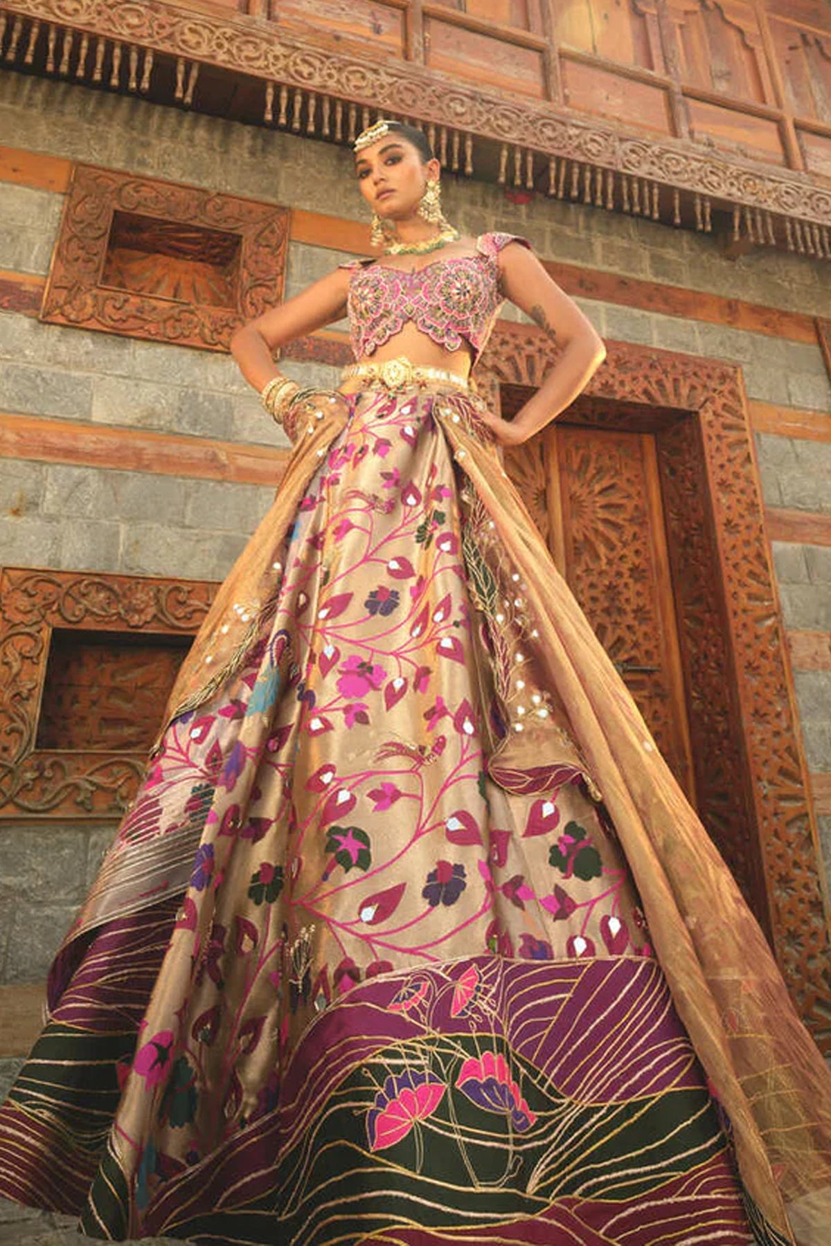 Purple Zari Woven Paithani Lehenga