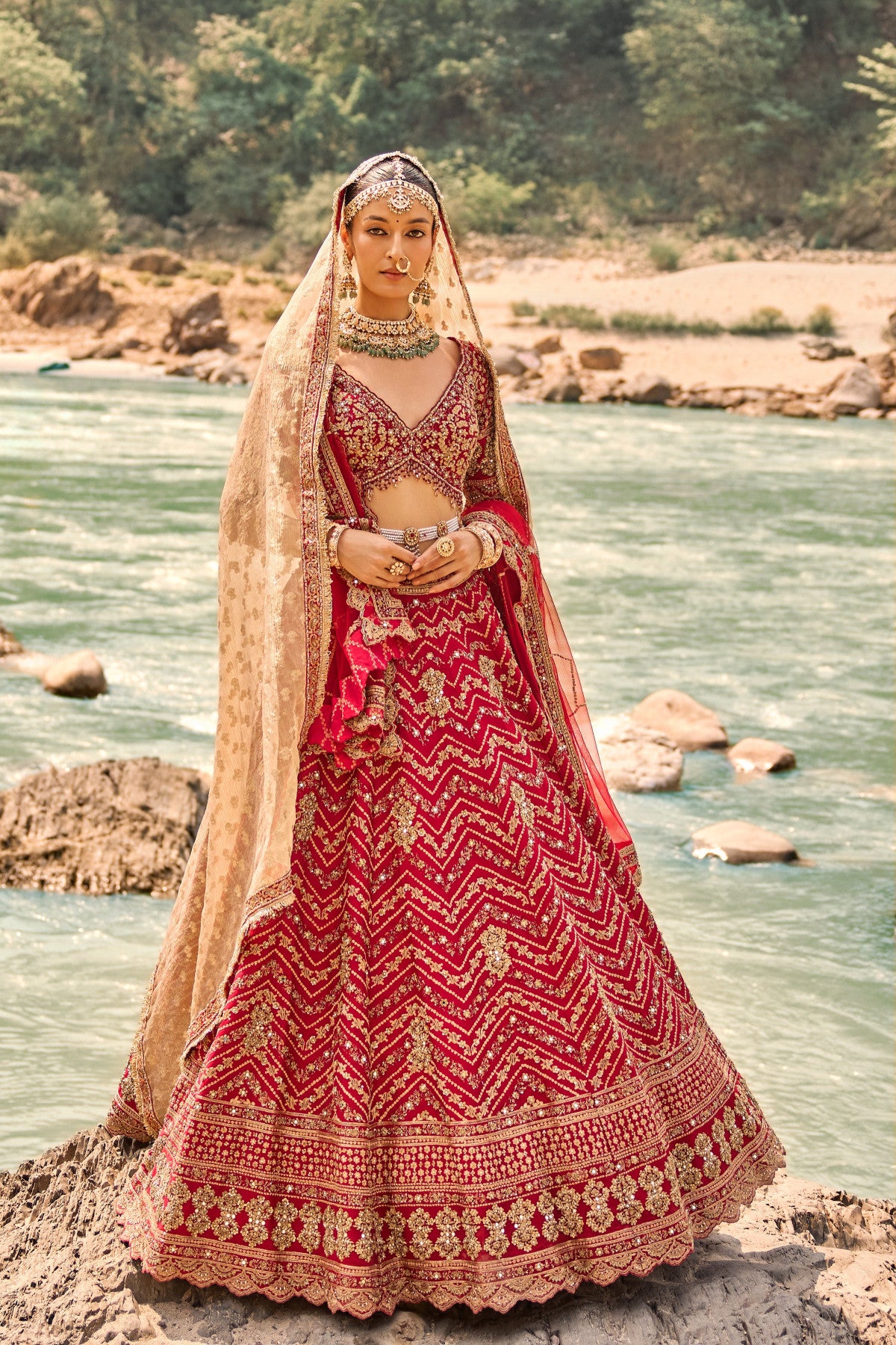 Scarlet Heirloom Lehenga