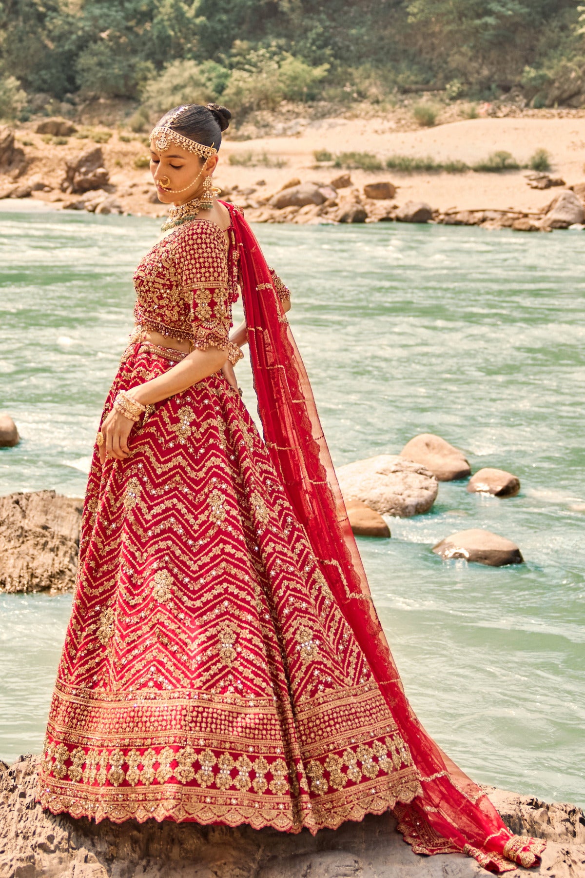 Scarlet Heirloom Lehenga