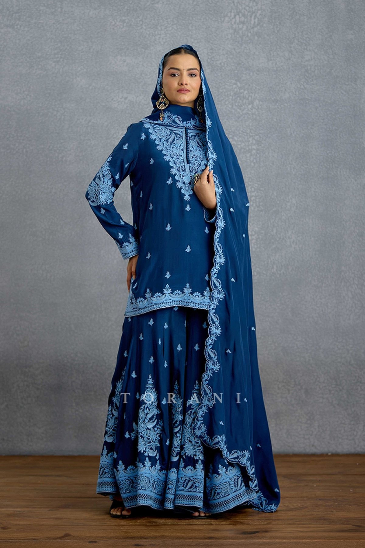 Shayamala Nilaaya Sharara Set