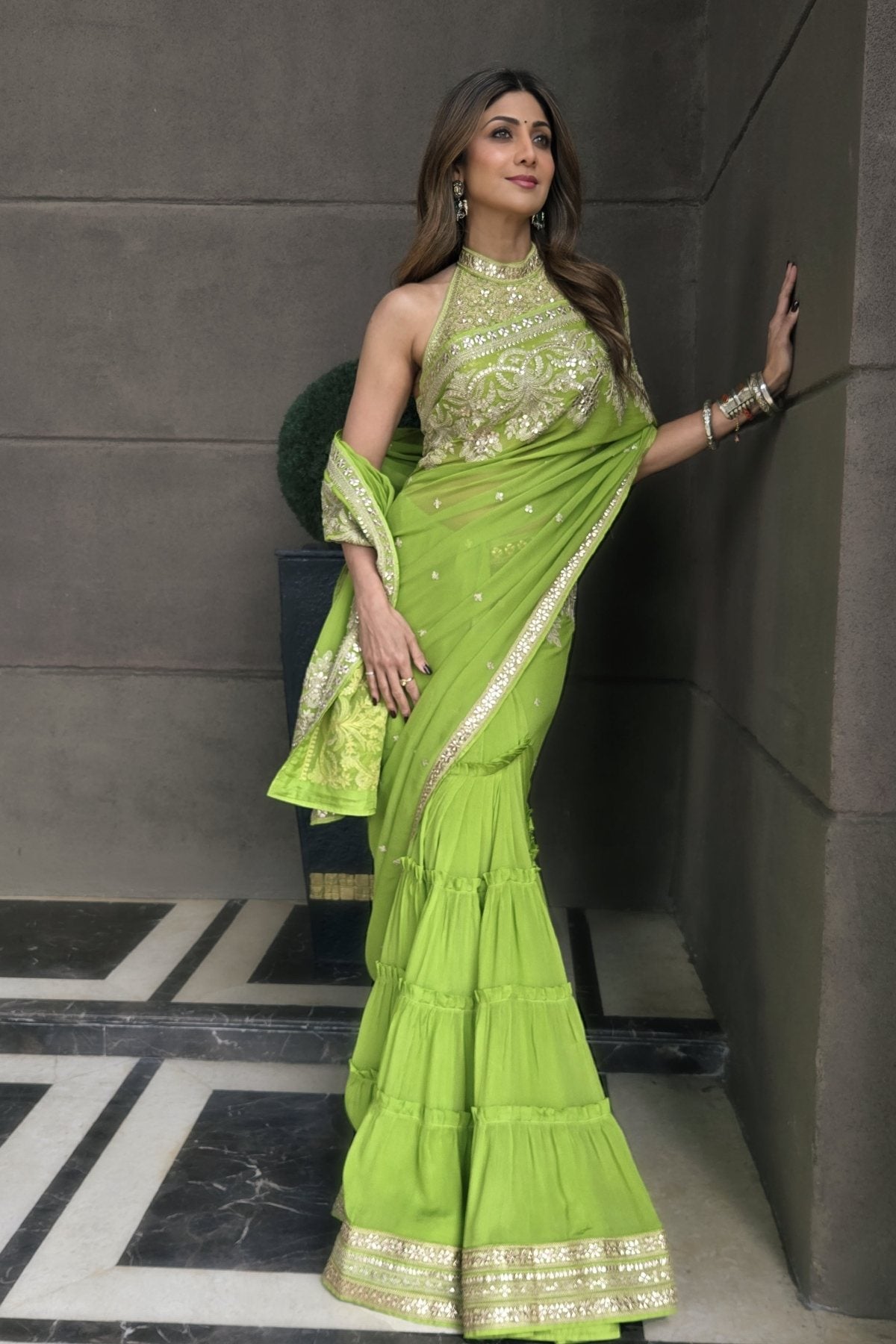 Shilpa Shetty in Naaz Saree Set