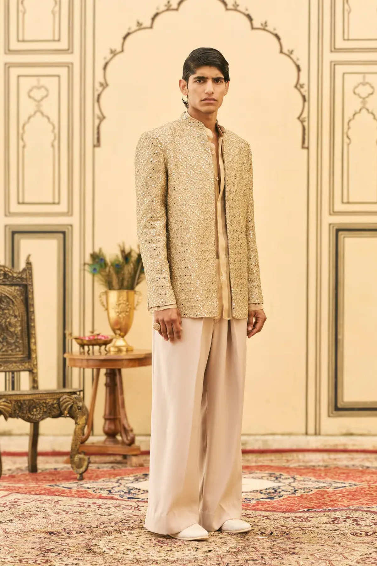 Sunhera Organza Bandhgala Set