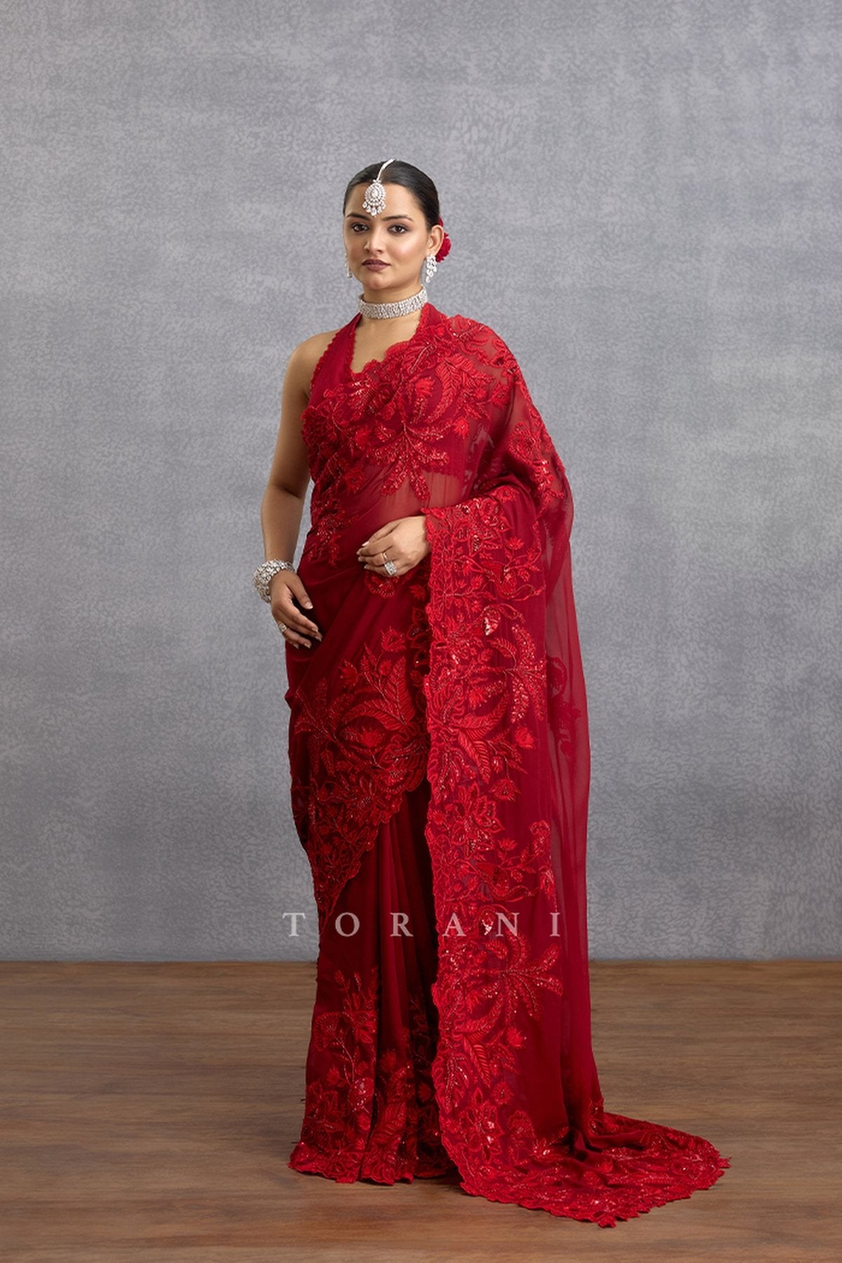 Surkh Advika Saree