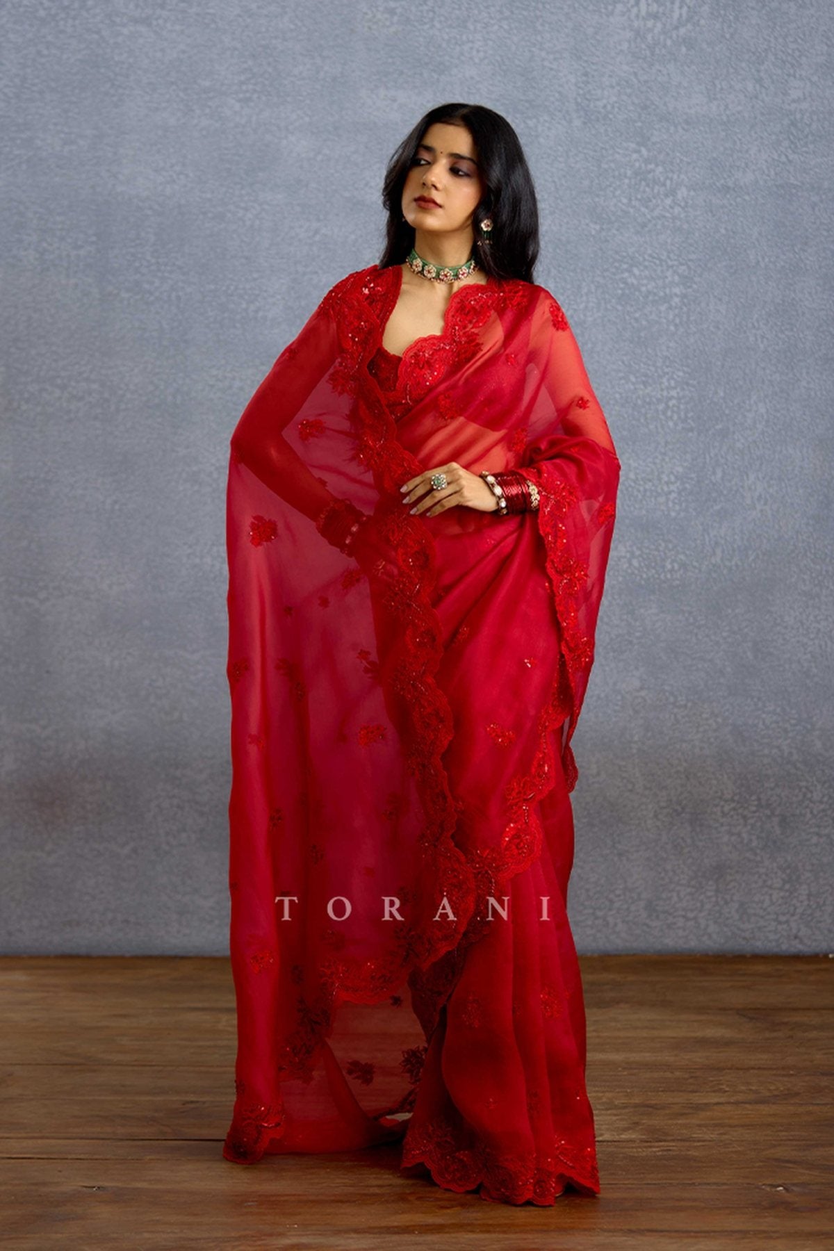 Surkh Nitya Saree
