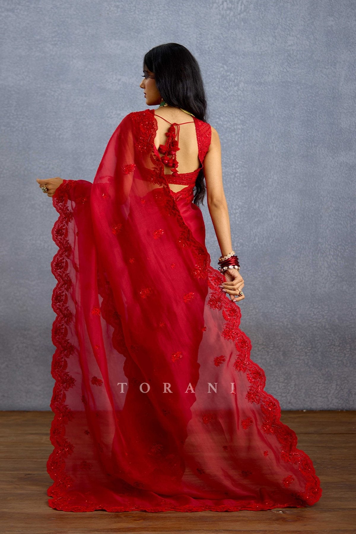 Surkh Nitya Saree