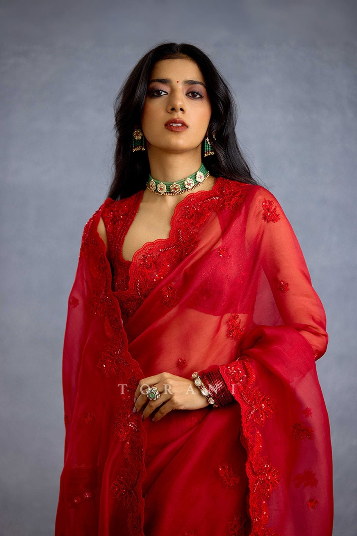Surkh Nitya Saree