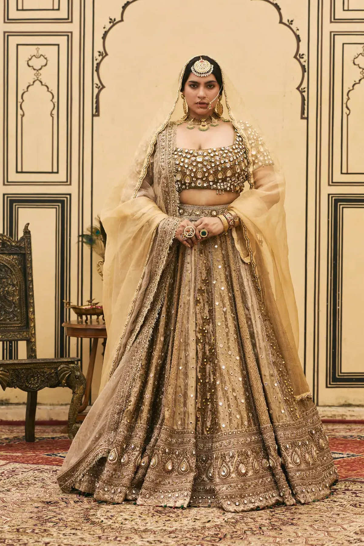 Suvarnarang Tissue Brocade Lehenga Set