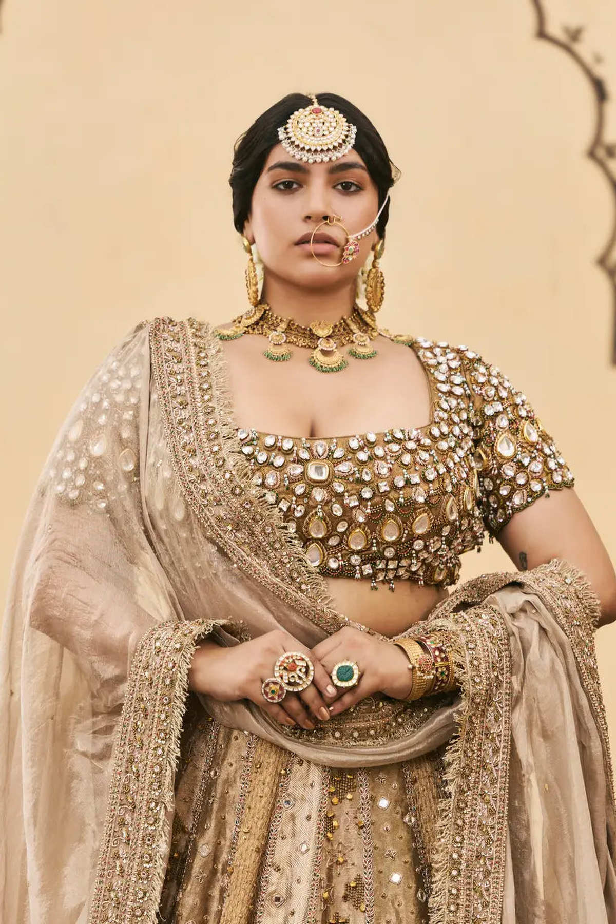 Suvarnarang Tissue Brocade Lehenga Set