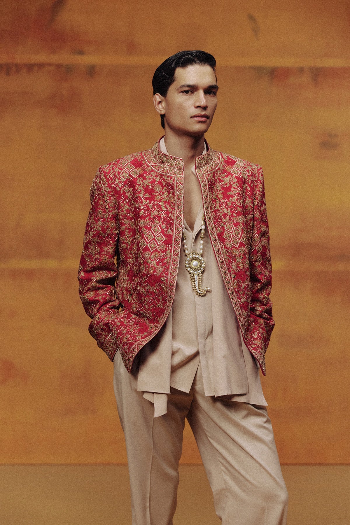 The Burnt Rose Open Jacket Set