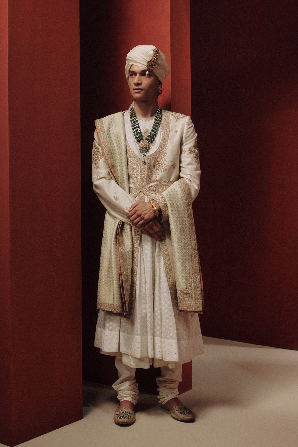 The Celestial CrÃ¨me Sherwani