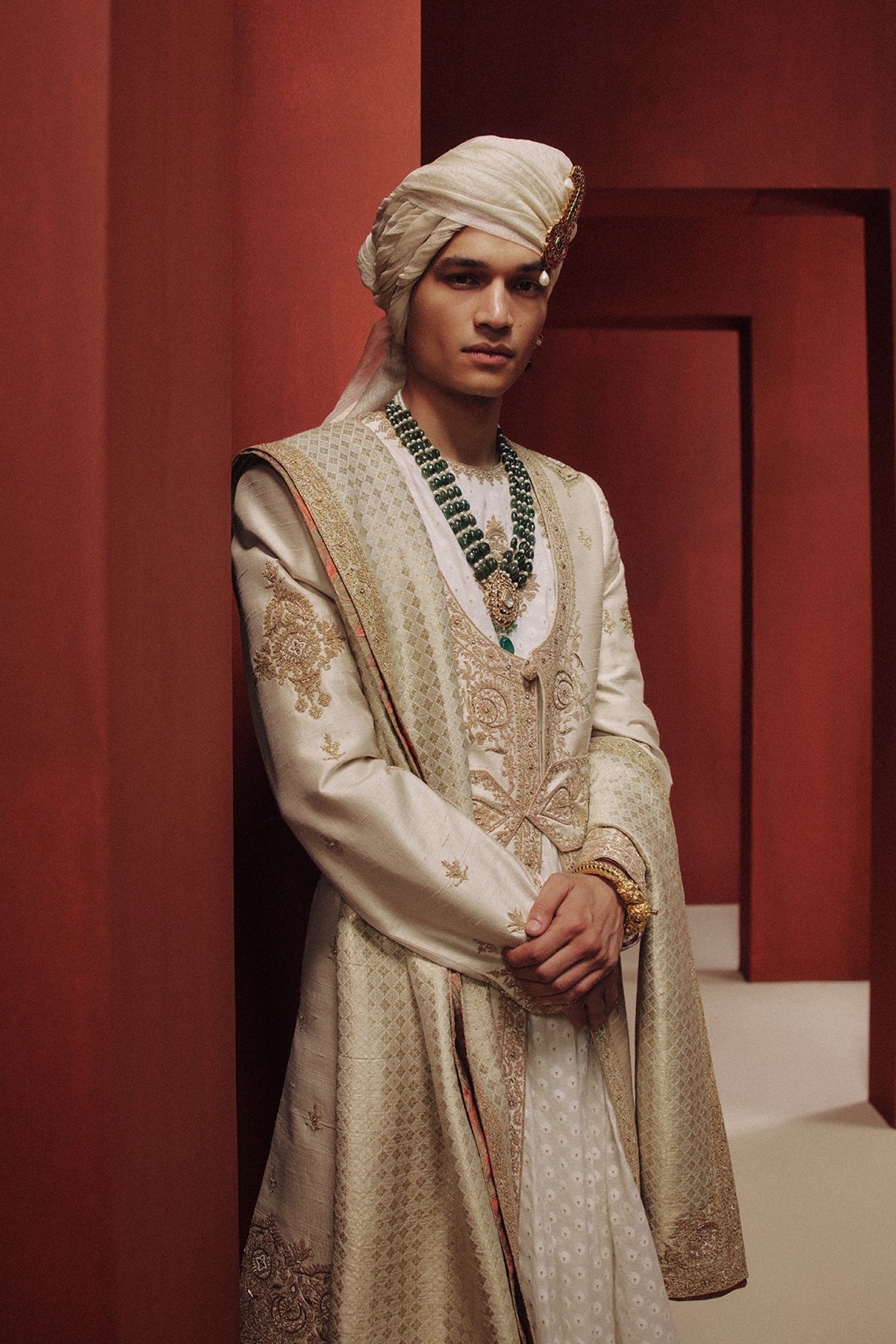 The Celestial CrÃ¨me Sherwani