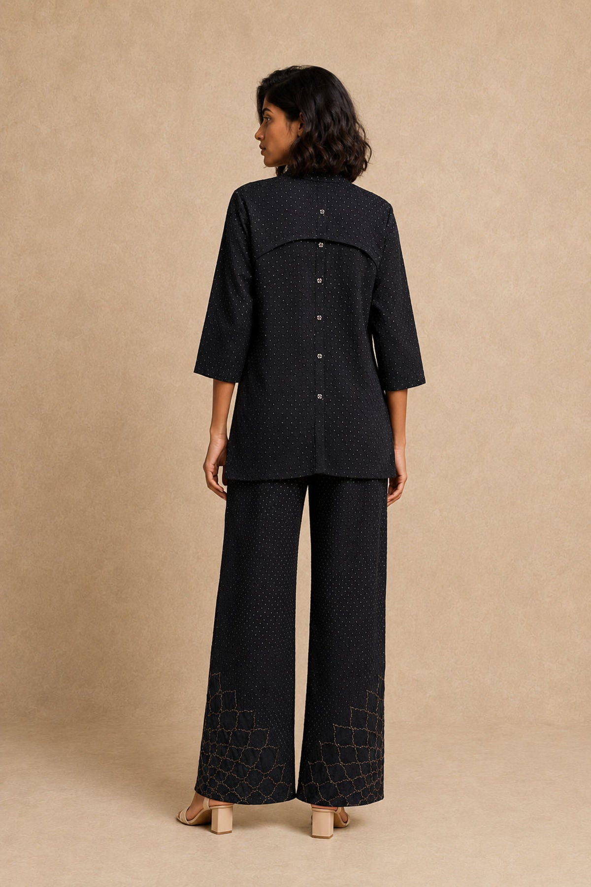 Rai Bandhani Shirt Back Buttons