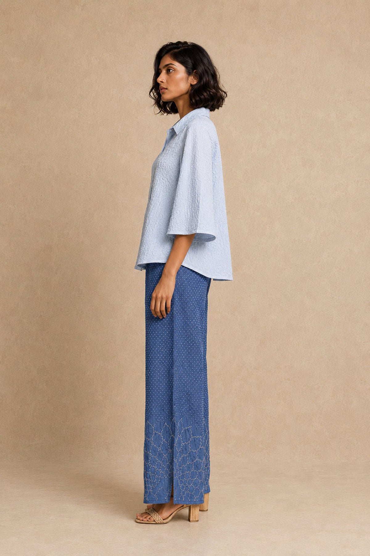 Crushed Bandhani Slit Pant