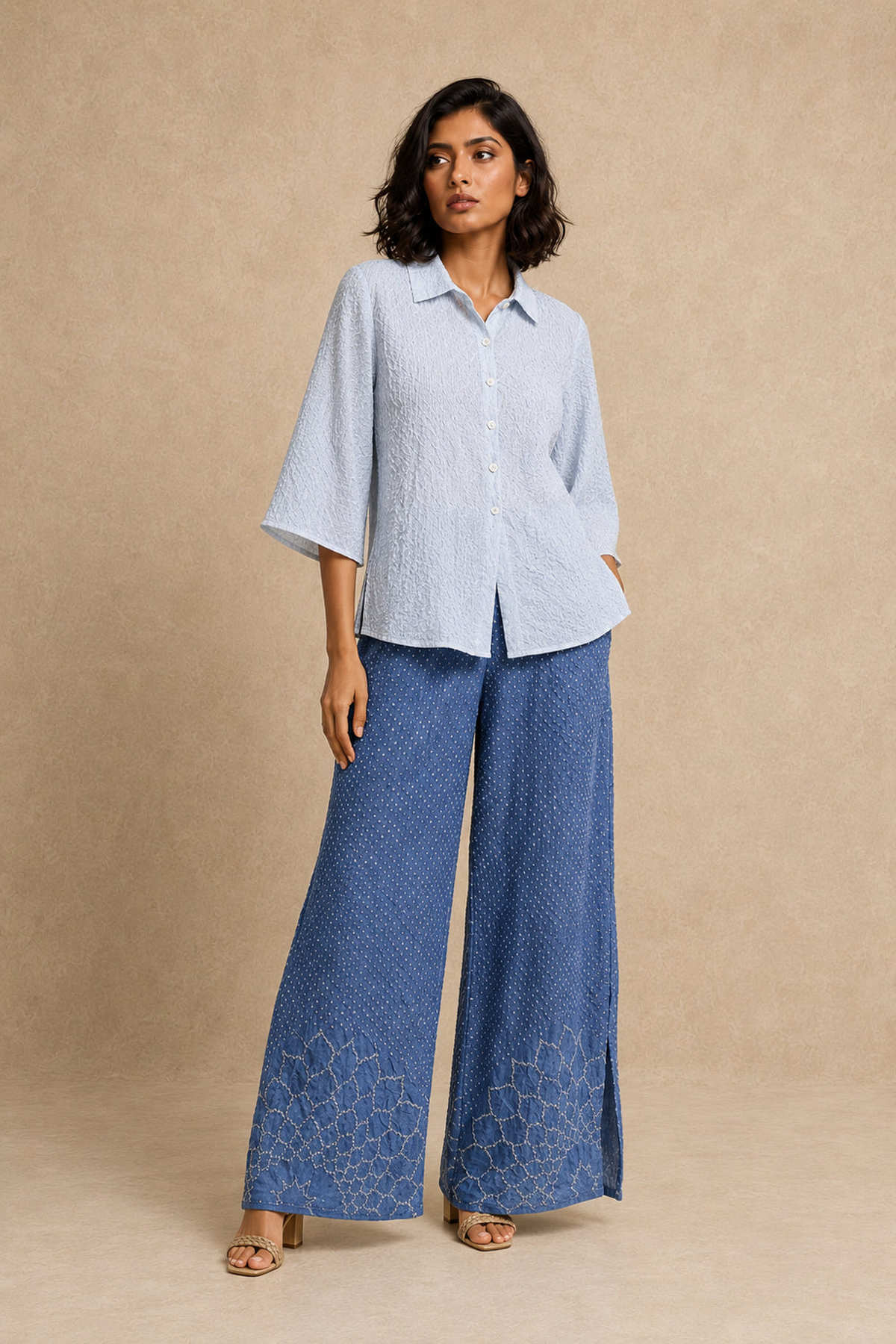 Crushed Bandhani Slit Pant