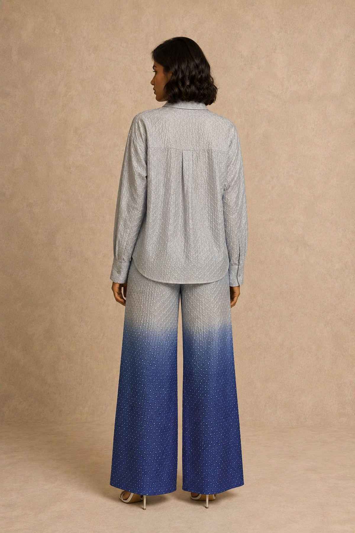 Silk Rai Bandhani Ombre Bellbottoms