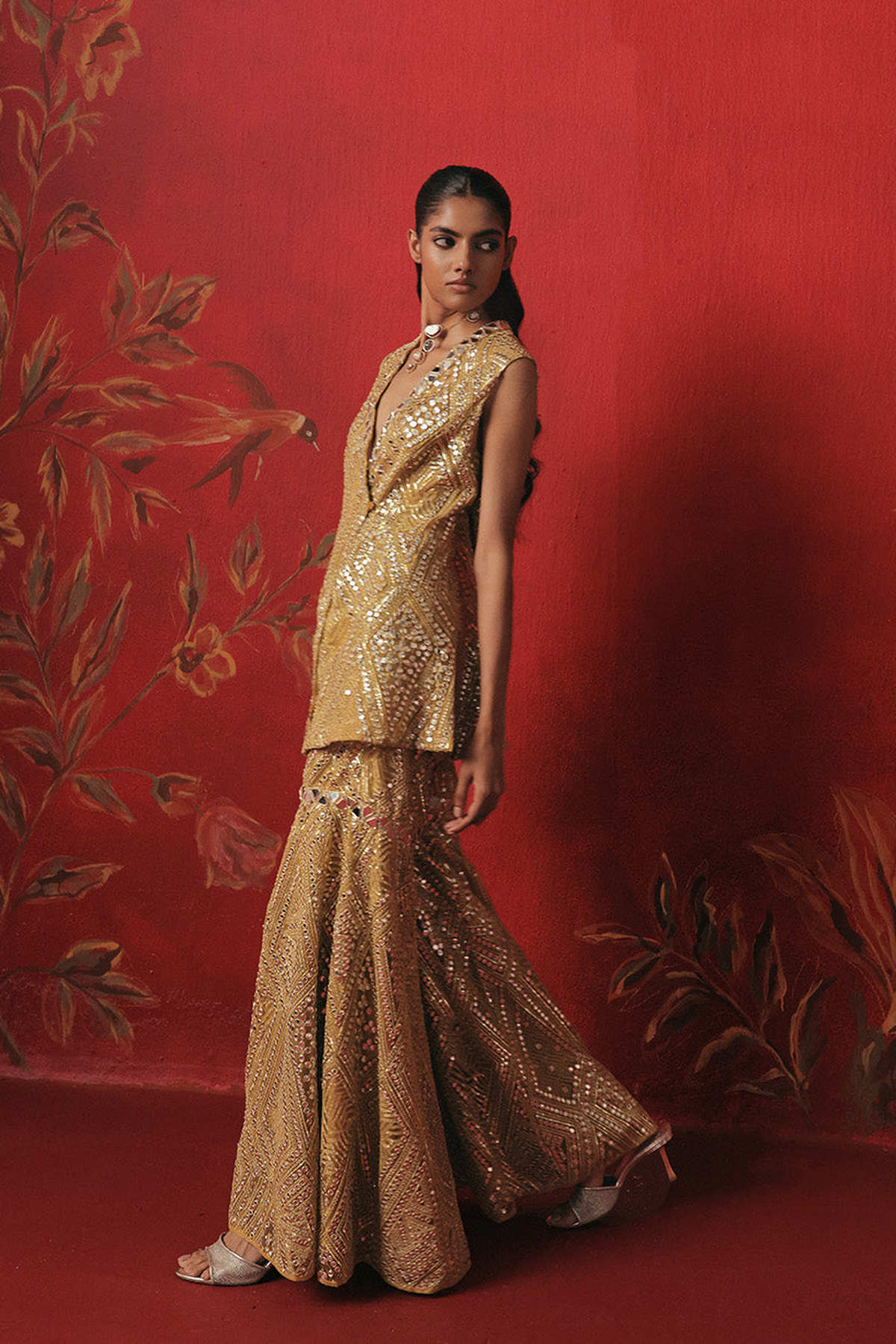 Mirrorwork Shararas