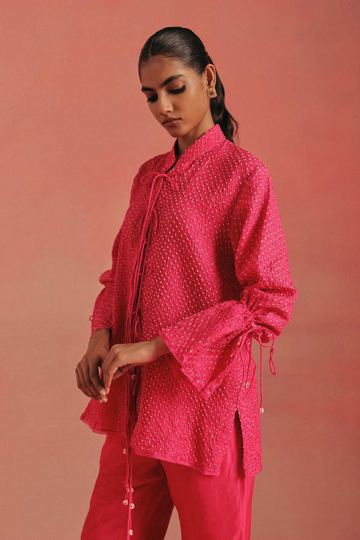 Rai Bandhani Tie Up Tunic