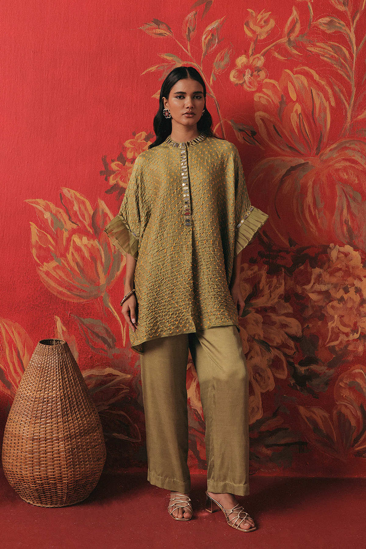 Oversize Hi Low Tunic With Ruffles