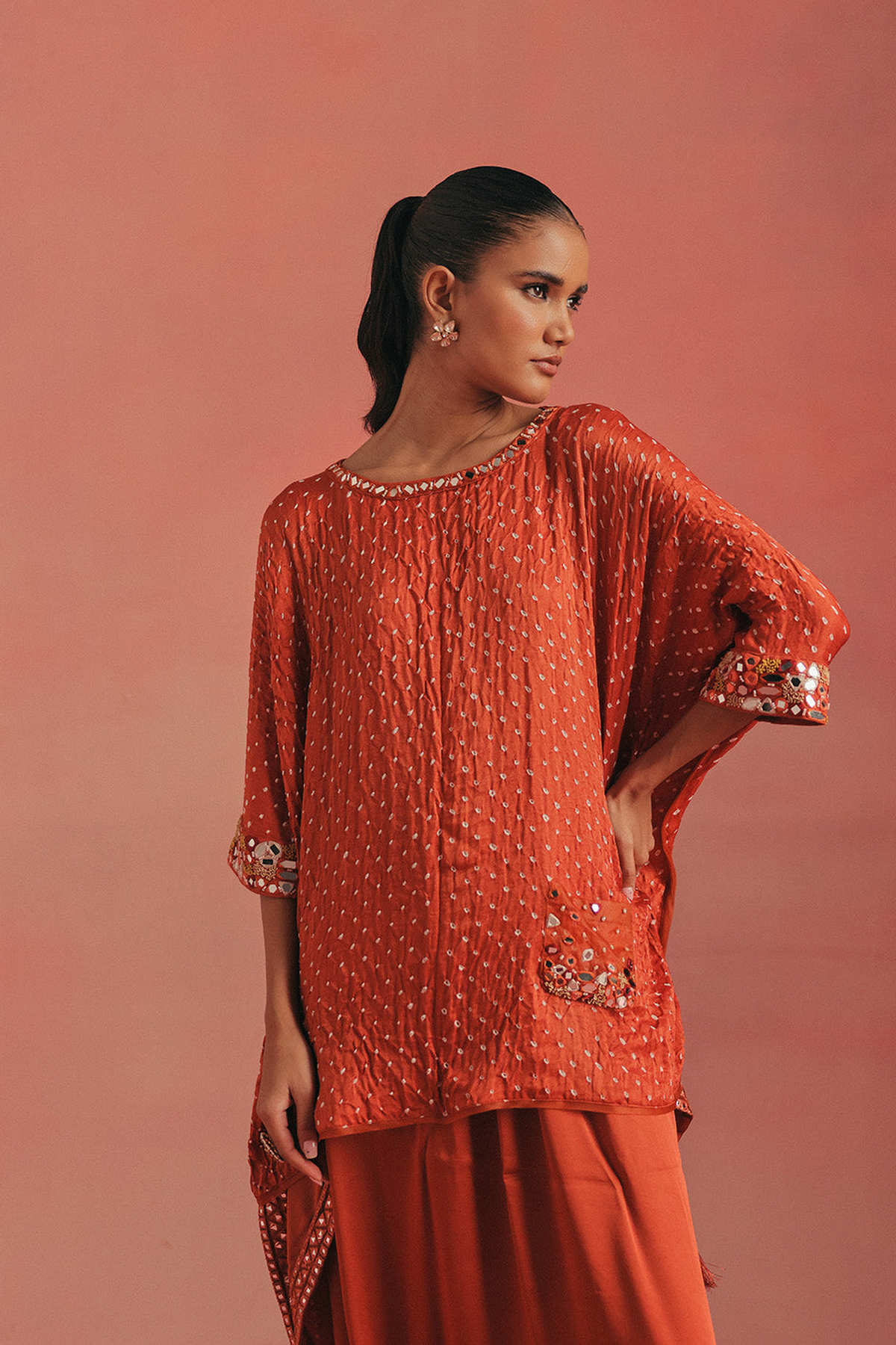 Cuff Sleeves Cape Top