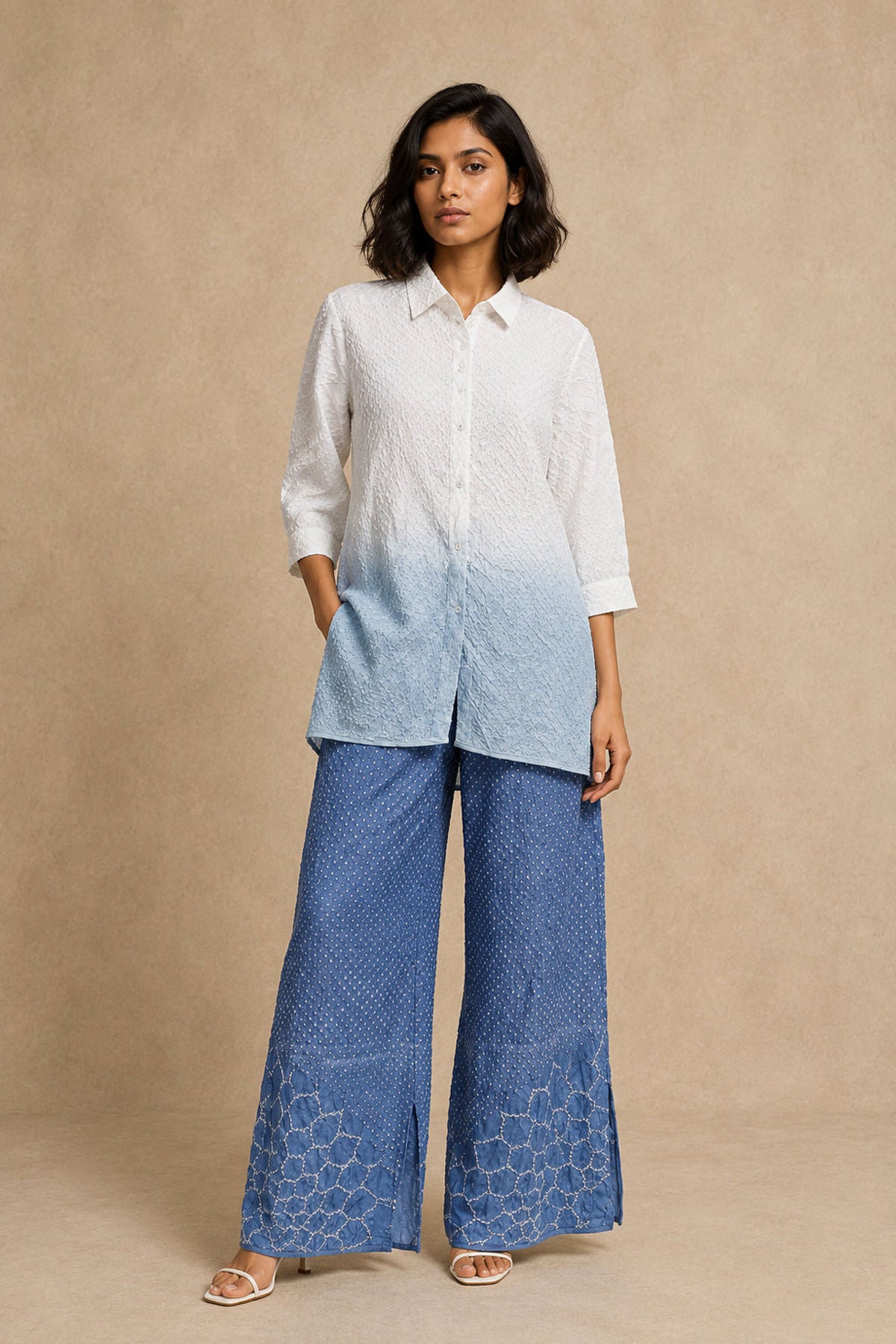 Crushed Bandhani Slit Pant